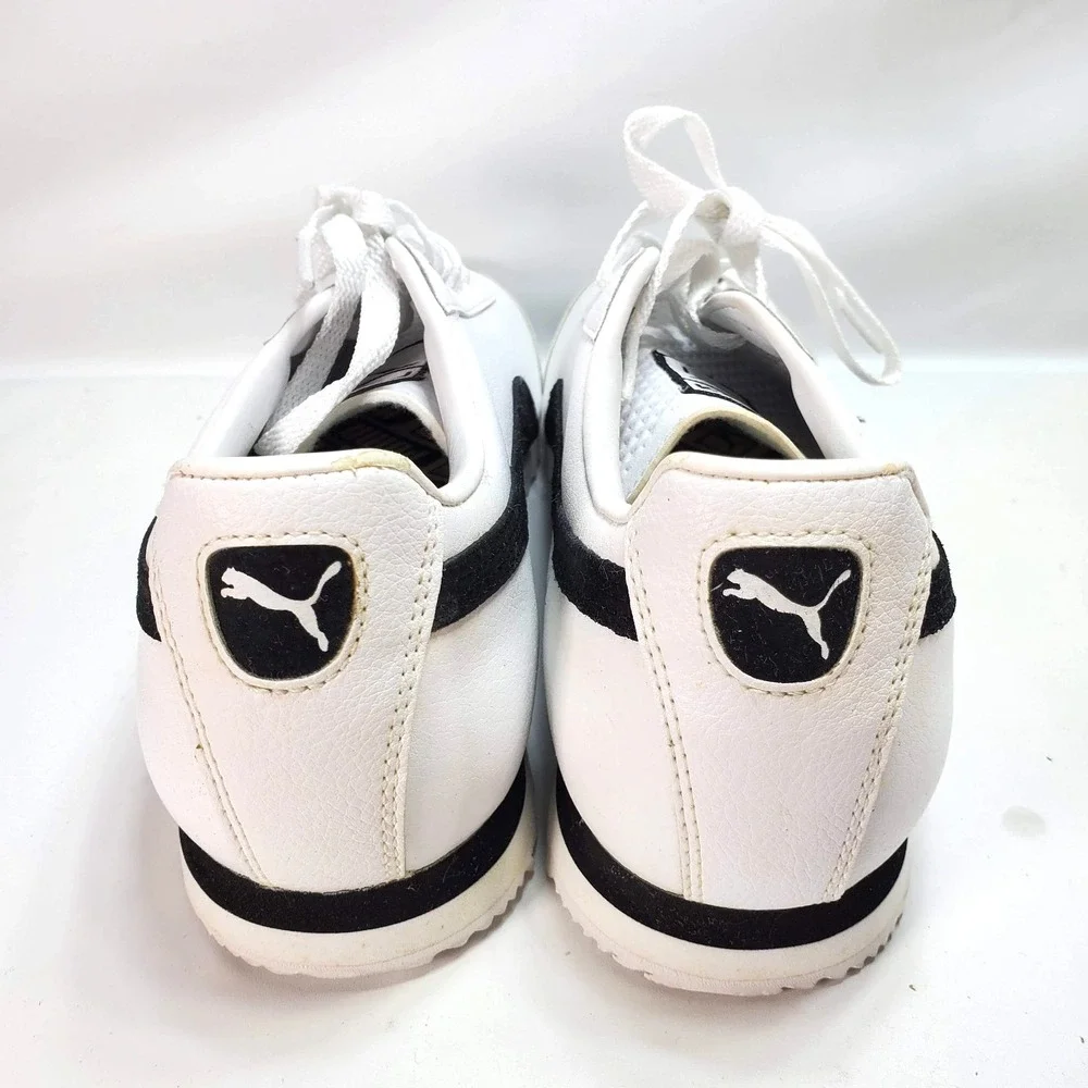 Vintage Puma Roma Leather‎ Sneakers Y2K Hype Style Womans Size 9 White Black